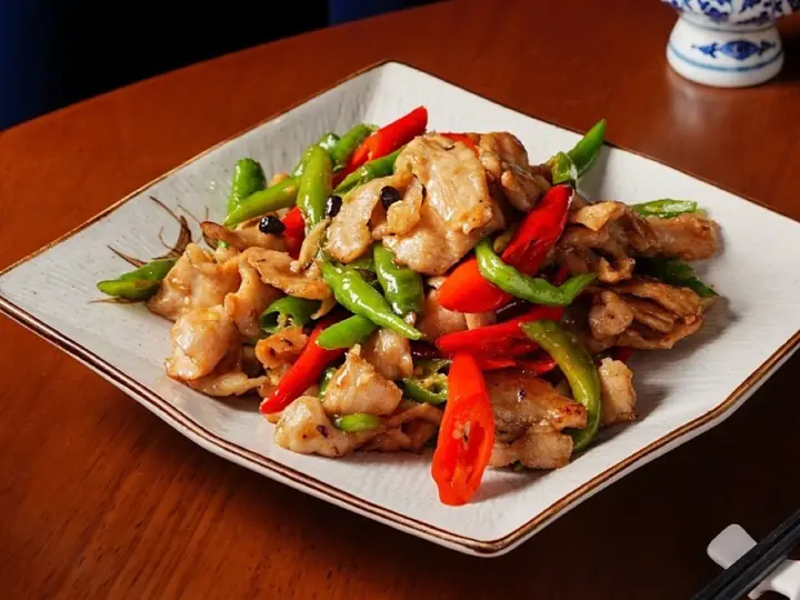 招牌料理：糯米椒松阪豬